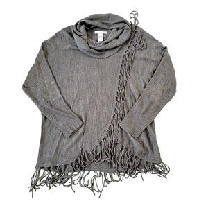 Kate & Mallory Fringe Cowl Neck Pull over sweater Small